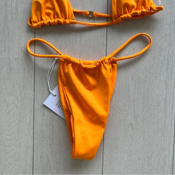 NWT Intermix / Aexae Bright Orange Bikini Set - Picture 3 of 6